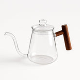 Chaleira de Vidro Borossilicato com Alça de Madeira para Café Chaleira de Vidro Borossilicato com Alça de Madeira para Café Doca 480ml